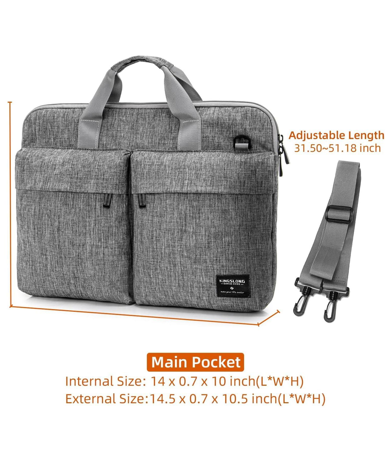 14 inch Laptop Bag with Shoulder Strap, Messenger Bag,Slim Computer Carrying Case Notebook Handbag for Men Women Fit for Acer Asus Lenovo HP Toshiba, Gray