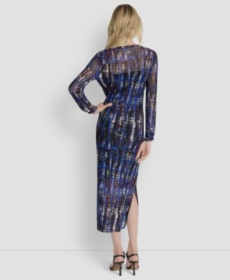 Women's Long Sleeve Crew Neck A Line Dress