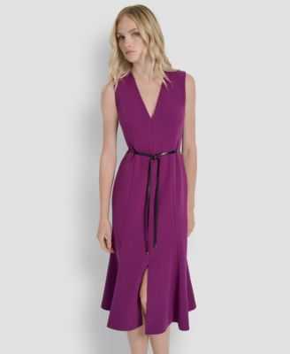 Women's Sleeveless V-Neck Fit & Flare Dress