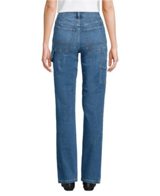 Women's Soft Denim High Rise Rail Straight Leg Utility Jeans