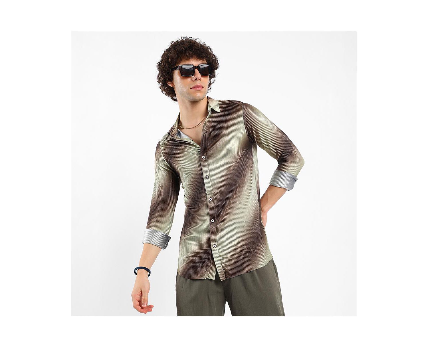 Campus Ombre-Pleated Shirt