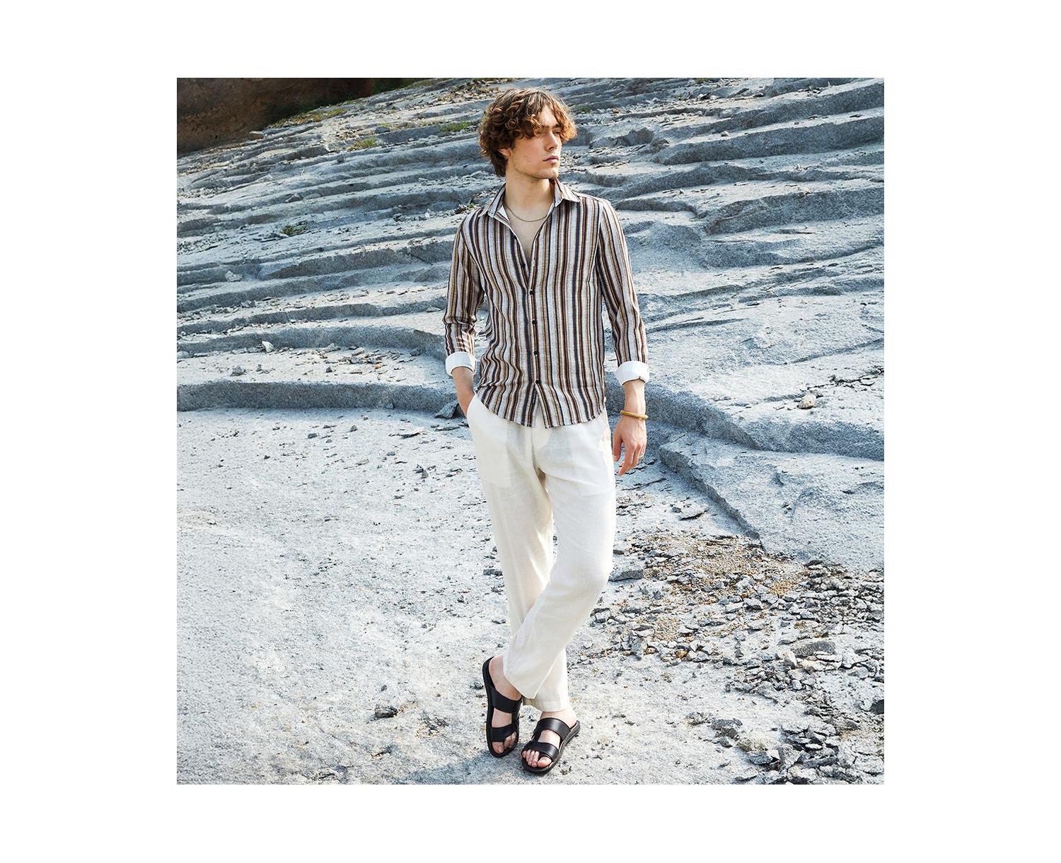 Men's Multitrack-Striped Shirt
