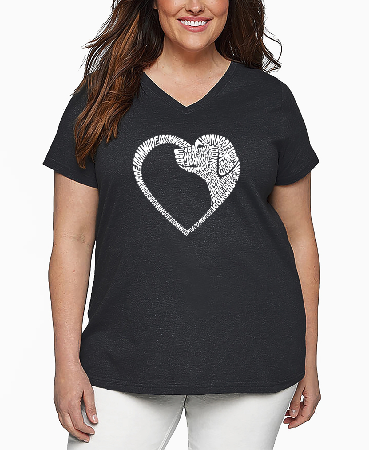 La Pop Art Plus Size All I Want For Christmas Is You Word Art V-neck T-shirt In Gray