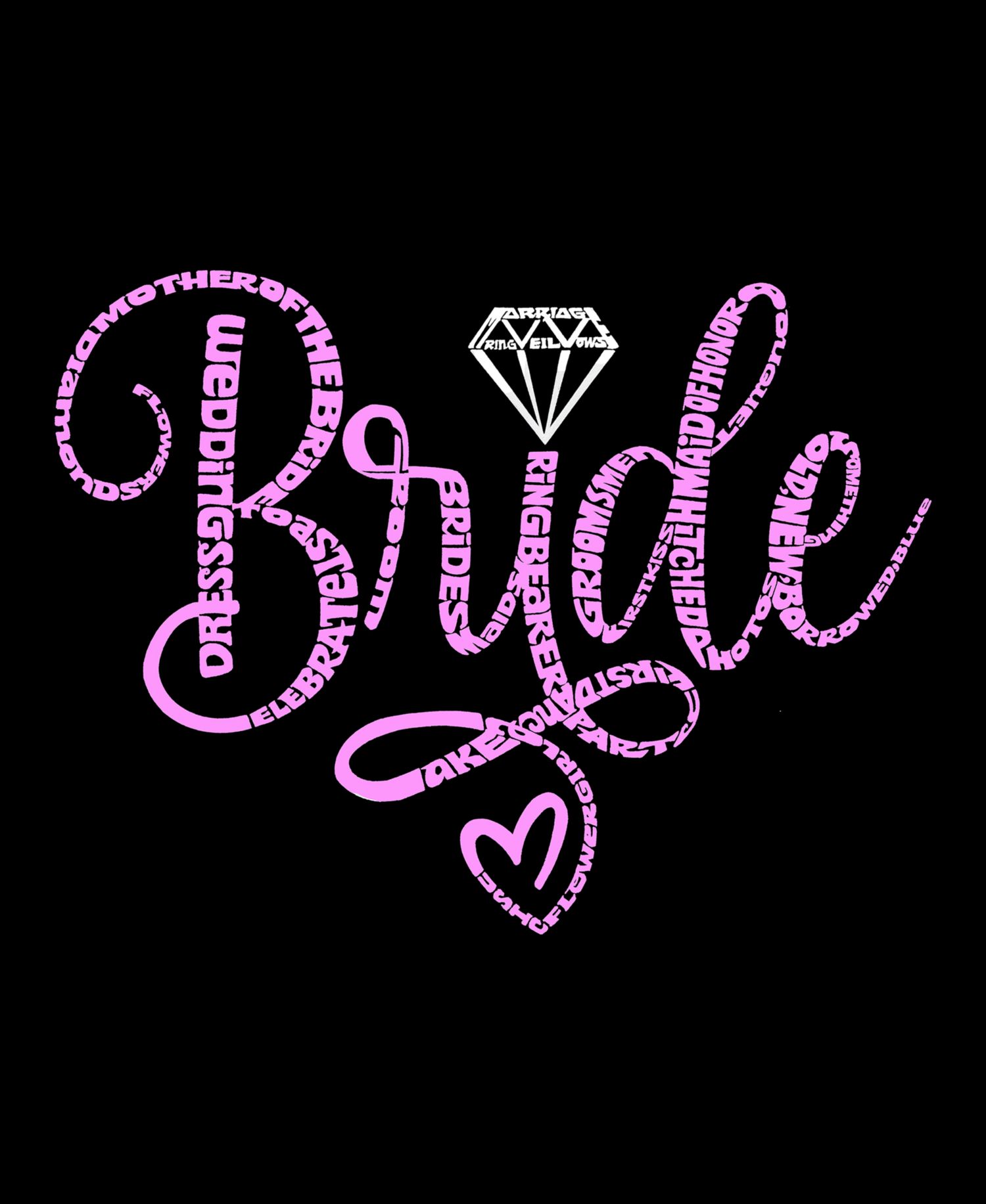 Plus Size Bride Word Art V-Neck T-Shirt