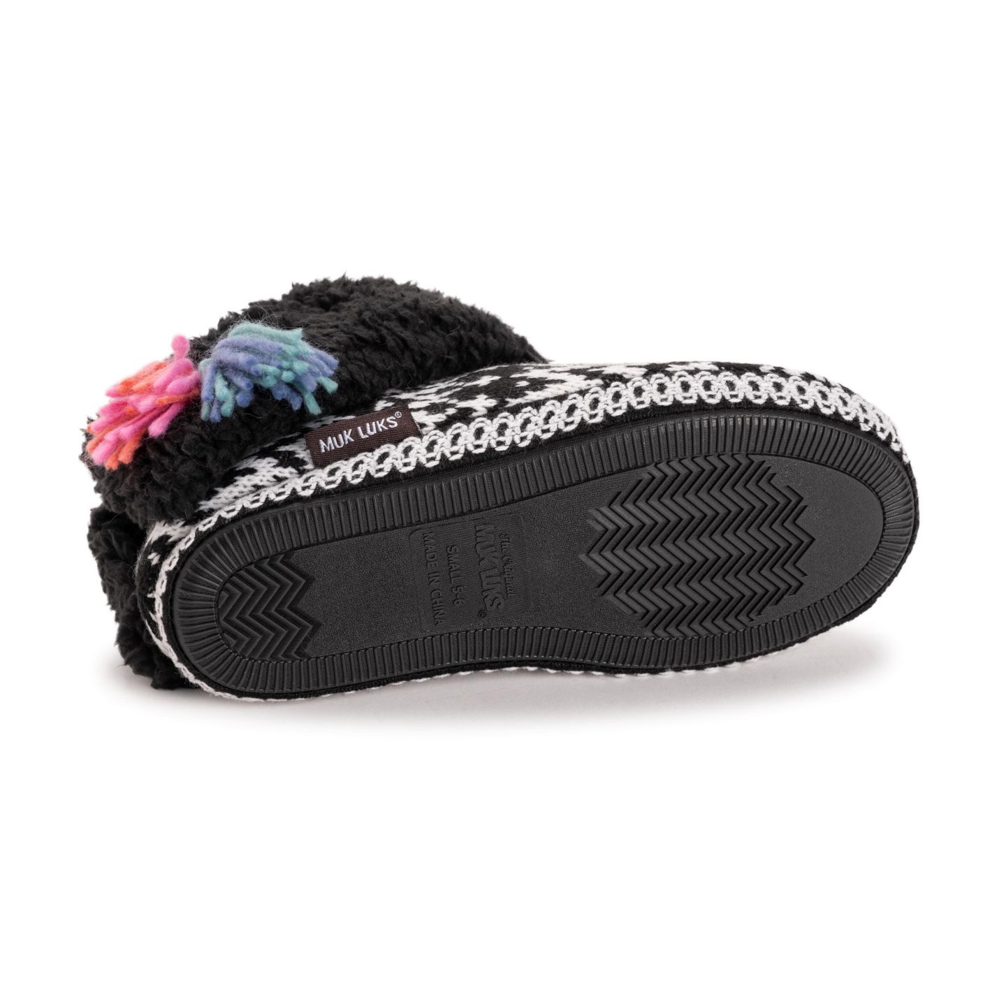 Женские тапочки MUK LUKS Melinda Cuff Boot Slippers, цвет: Чёрный, вариант 1 — фото 5