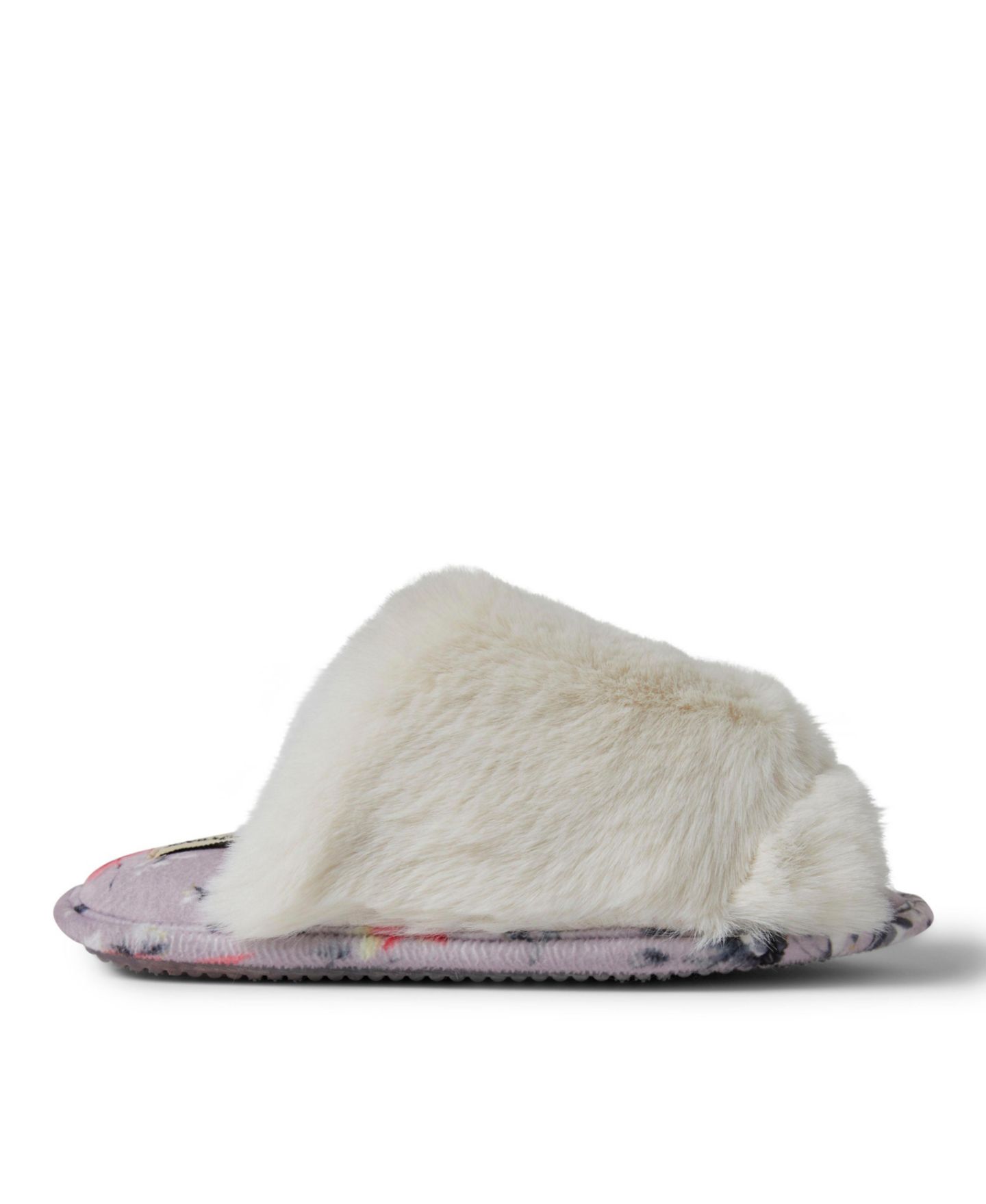 Женские тапочки Dearfoams Louise Fuzzy Cross Band Slide Slipper with Eyemask Gift Set, цвет: Муслиновый — фото 4