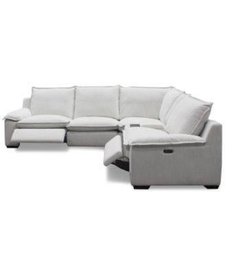 Borsi 5-Pc. Sectional with 3 Power Recliners & 1 Console, Exclusive at Macy's