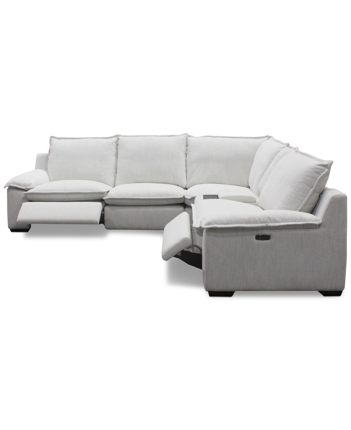 Macy's Borsi 5-pc. Sectional With 3 Power Recliners & 1 Console, Exclusive At  In White