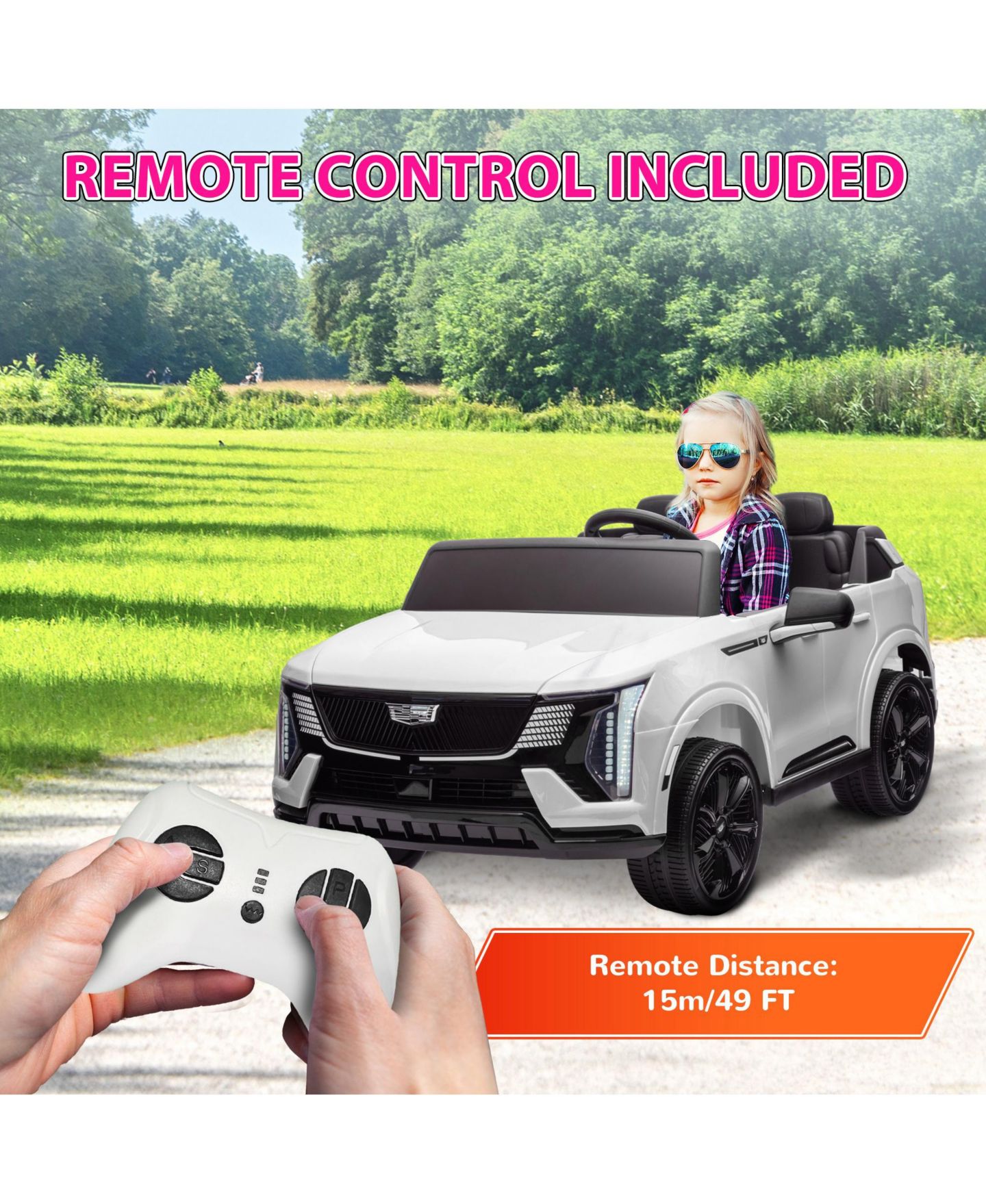 Детская игрушка Qaba Escalade IQ 2025 Remote Control 2-Seater Ride-On Truck, от 3 лет, цвет: Белый — фото 5