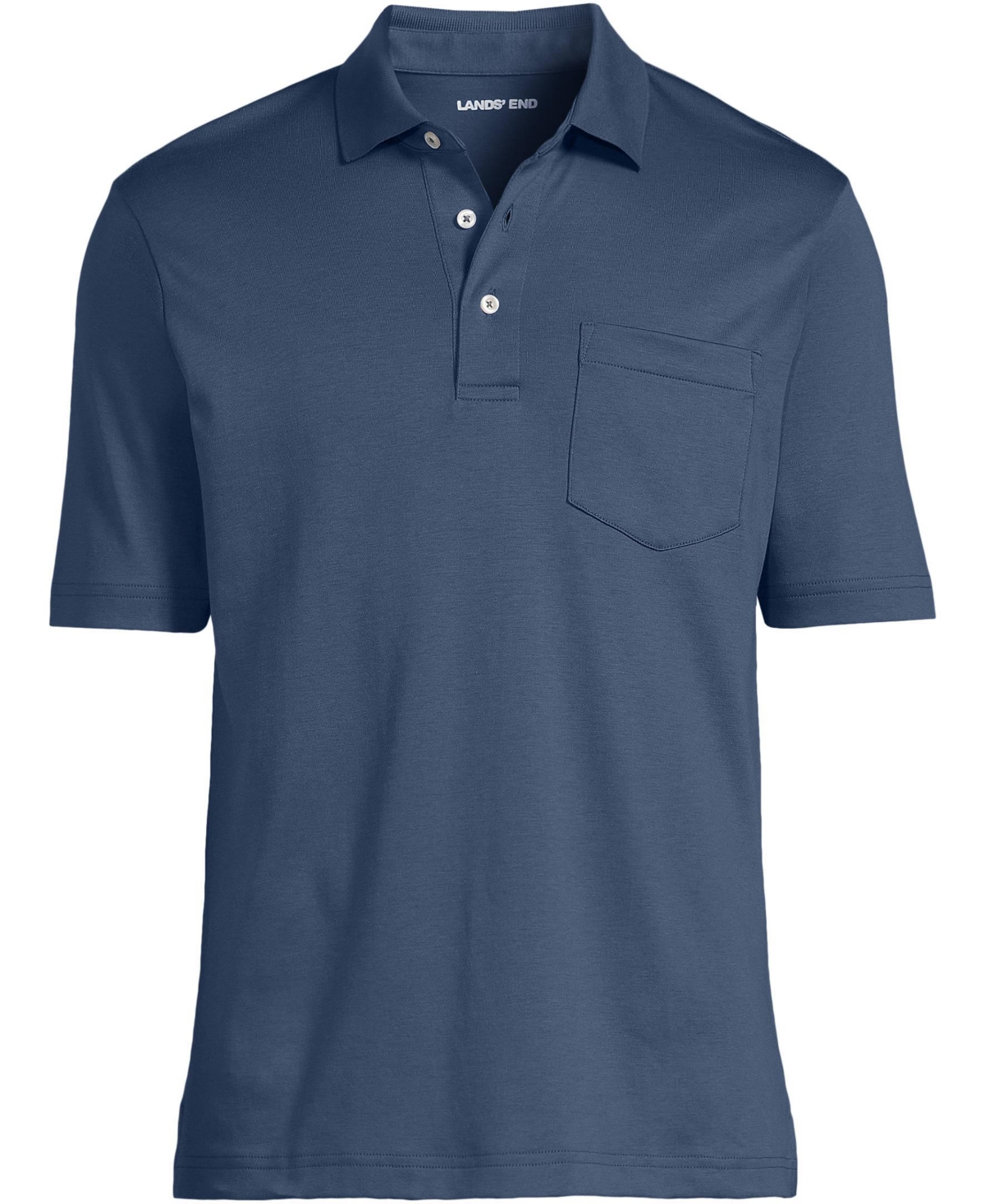 Lands' End Men's Short Sleeve Cotton Supima Polo Shirt with Pocket