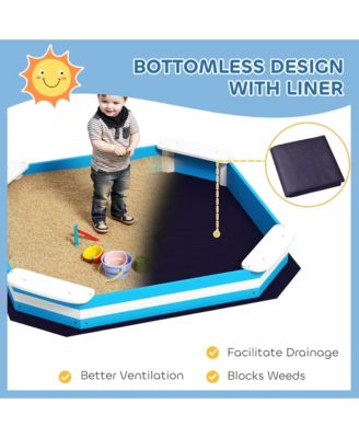 Kids box, Wooden Pit w/ 4 Corner Seats, Bottom Liner