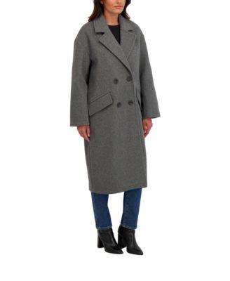 Women's Long Oversized Double Breasted Faux Wool Coat