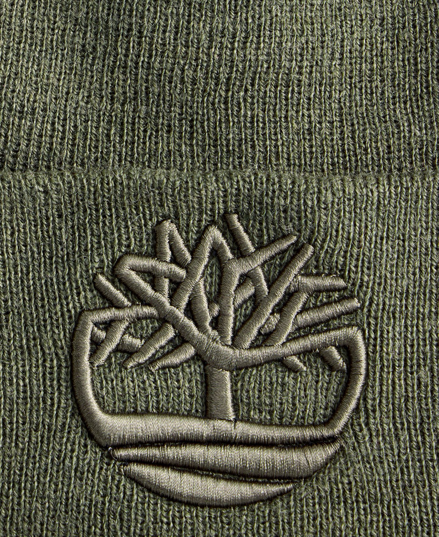 Мужская шапка Timberland Tonal 3D Embroidered Beanie Hat, цвет: Лиственный зелёный — фото 3