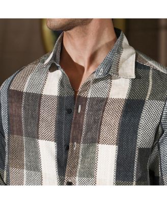 Men's Multicolour Woven-Block Oversized Shirt