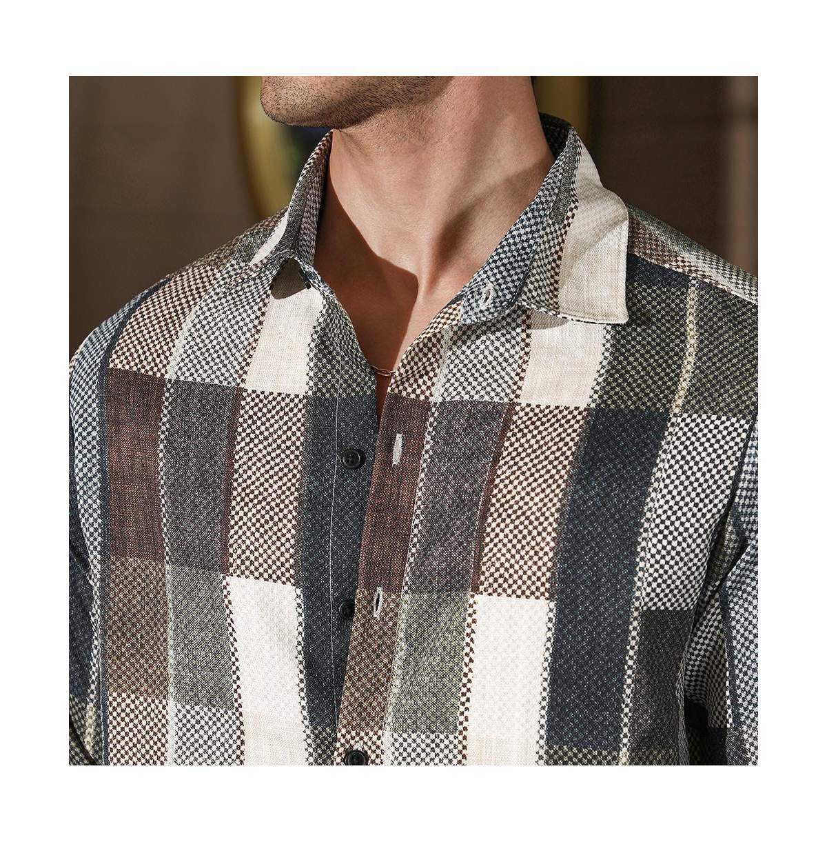 Campus Sutra Men's Multicolour Woven-Block Oversized Shirt