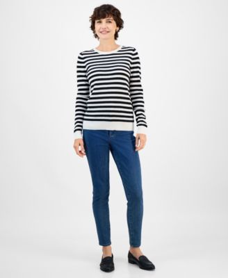 100% Cashmere Women's Petite Long-Sleeve Crewneck Sweater, Created for Macy's