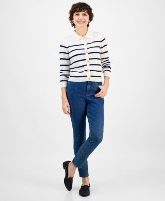 Women's 100% Cashmere Collared Shrunken Cardigan, Macy's Exclusive