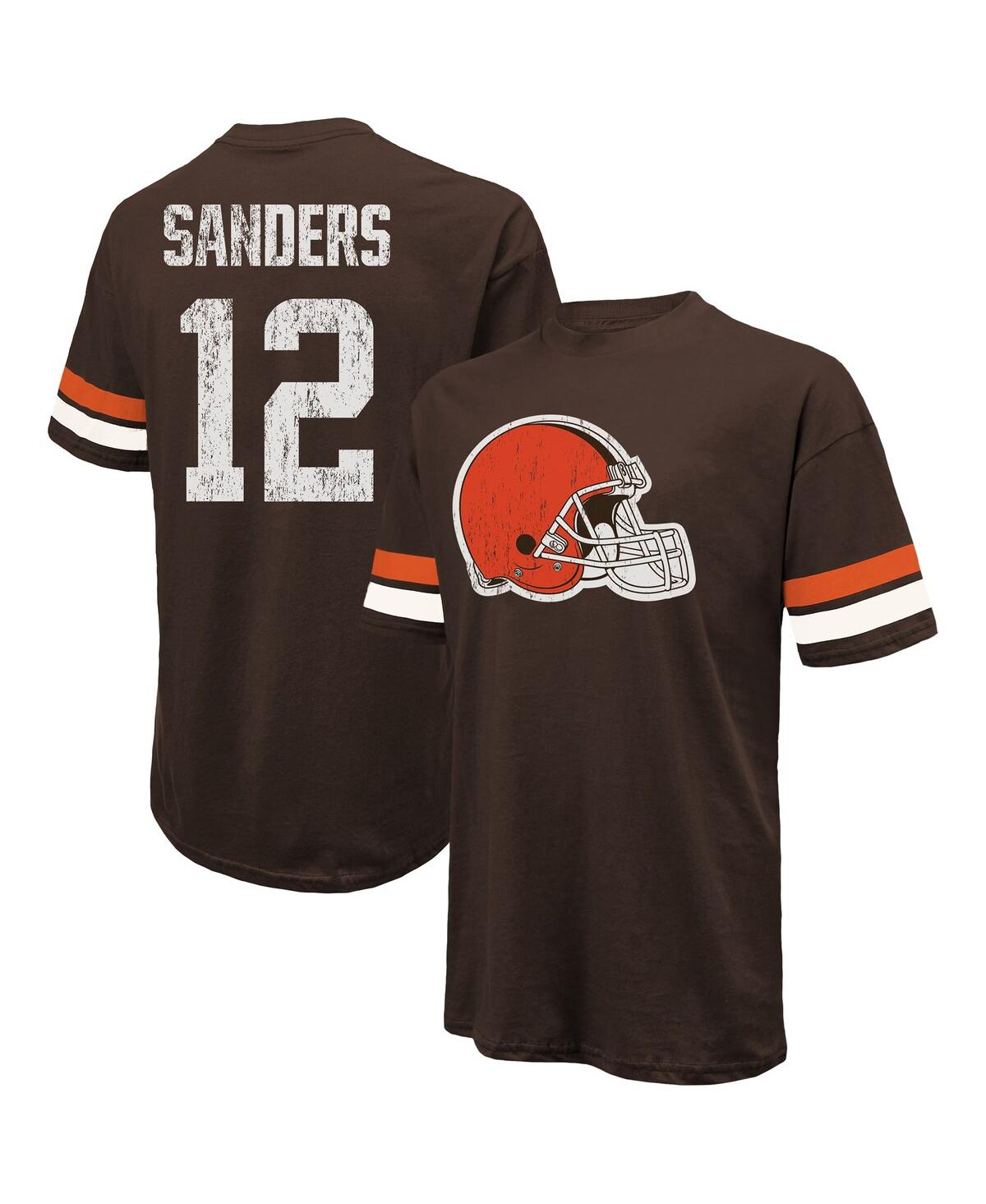 Majestic Threads Shedeur Sanders Brown Cleveland Browns 2025 Nfl Draft Oversized T-shirt In Brown
