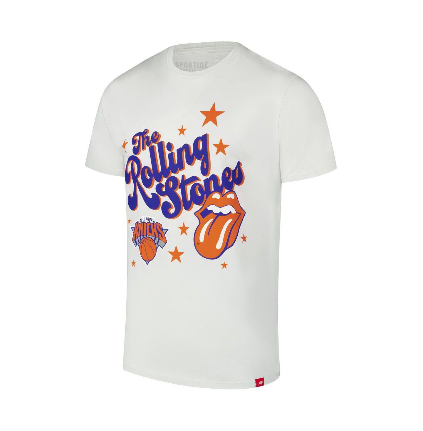 Футболка Sportiqe White Rolling Stones x New York Knicks Bingham Collab — фото 3