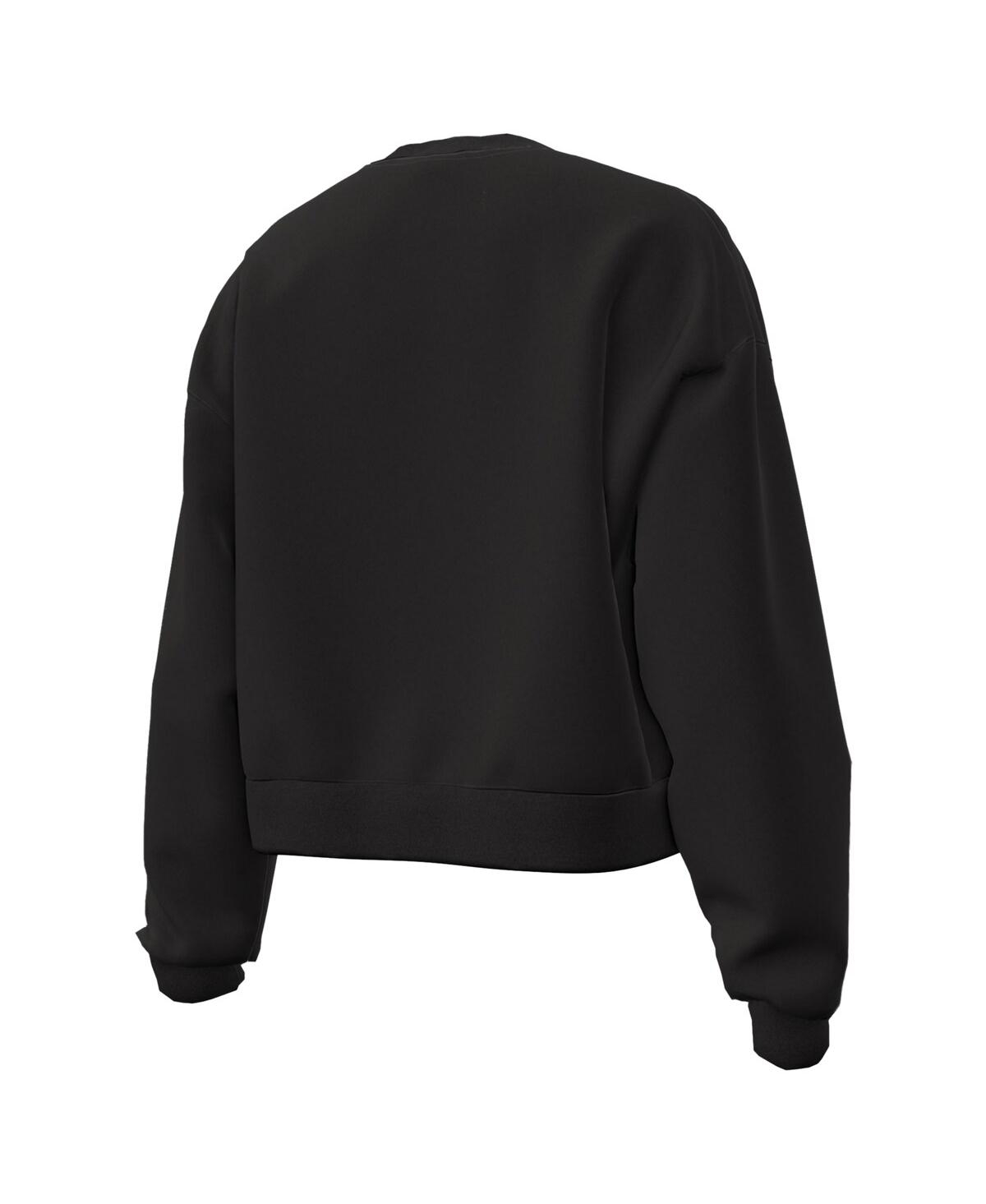 Under Armour Black Wisconsin Badgers Essentials Icon Fleece Crewneck Sweatshirt In Multi