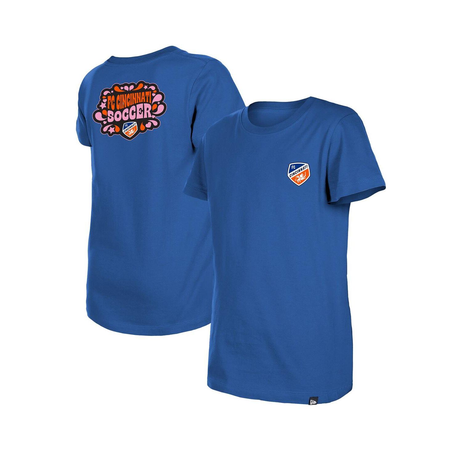 Big Girls Blue FC Cincinnati Bubble Heart T-Shirt