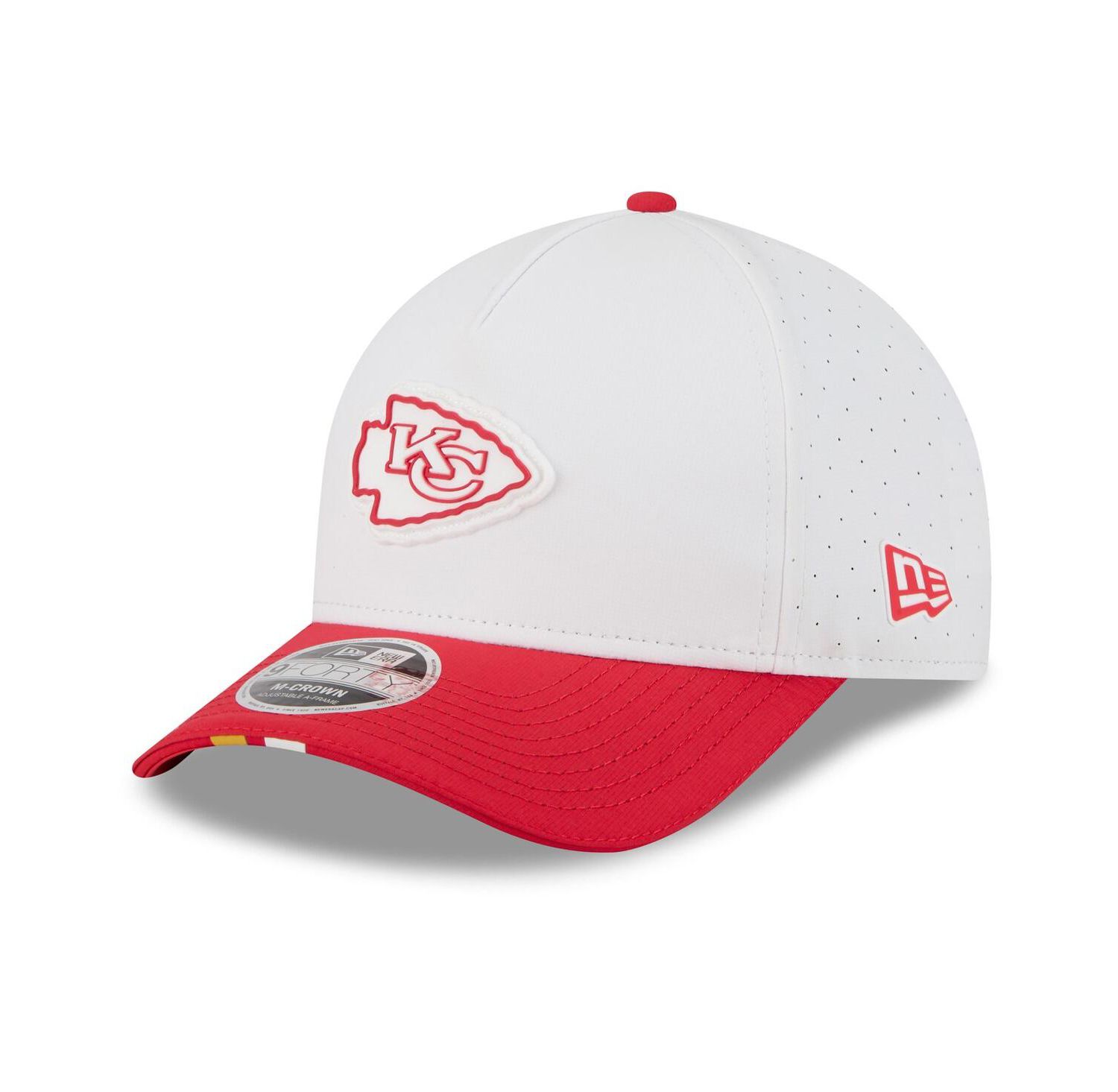 Men's White/Red Kansas City Chiefs 2025 NFL Training Camp A-Frame 9FORTY Adjustable Hat