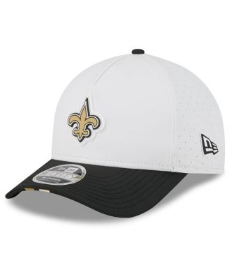 New Era - Men's White/Black New Orleans Saints 2025 NFL Training Camp A-Frame 9FORTY Adjustable Hat