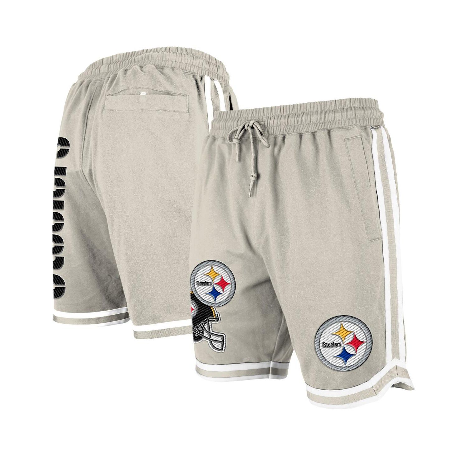 Men's Light Beige Pittsburgh Steelers Stone Multi Patch Shorts