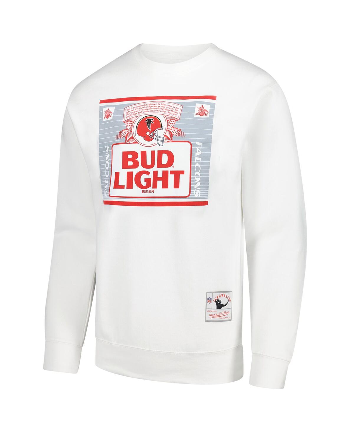 Mitchell & Ness Men's X Bud Light White Atlanta Falcons The Crest Pullover Sweatshirt In Multi