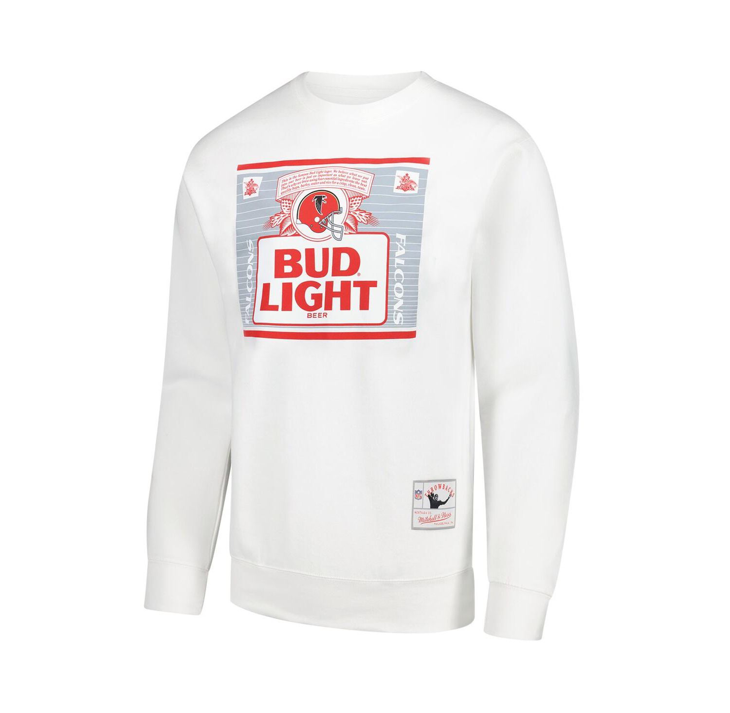 Men's x Bud Light White Atlanta Falcons The Crest Pullover Sweatshirt