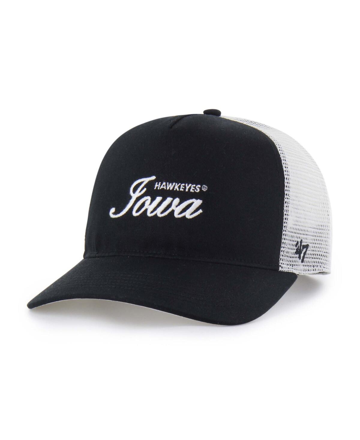 47 Brand Men's And Women's Black Iowa Hawkeyes Contemporary Basics Foundation Trucker Hitch Adjustable Hat In Multi