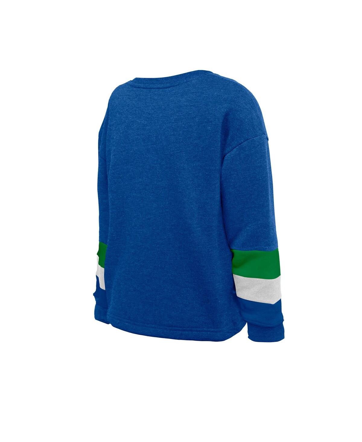 5th & Ocean By New Era Big Boys And Girls Â Blue Seattle Sounders Fc High-low Crewneck Sweatshirt In Blue