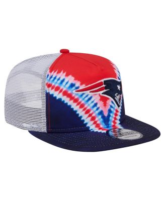 Men's Red/Navy New England Patriots Throwback Dye Golfer Snapback Hat
