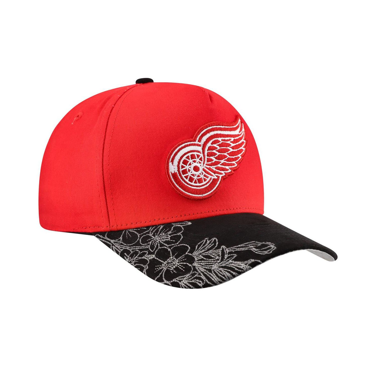 Men's Red/Black Detroit Red Wings May Flowers Pro Crown Adjustable Hat