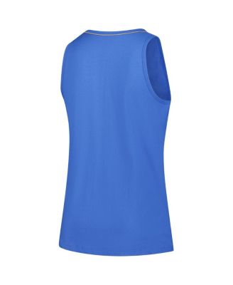 Women's Blue Detroit Lions Plus Size Stellar Win V-Neck Tank Top