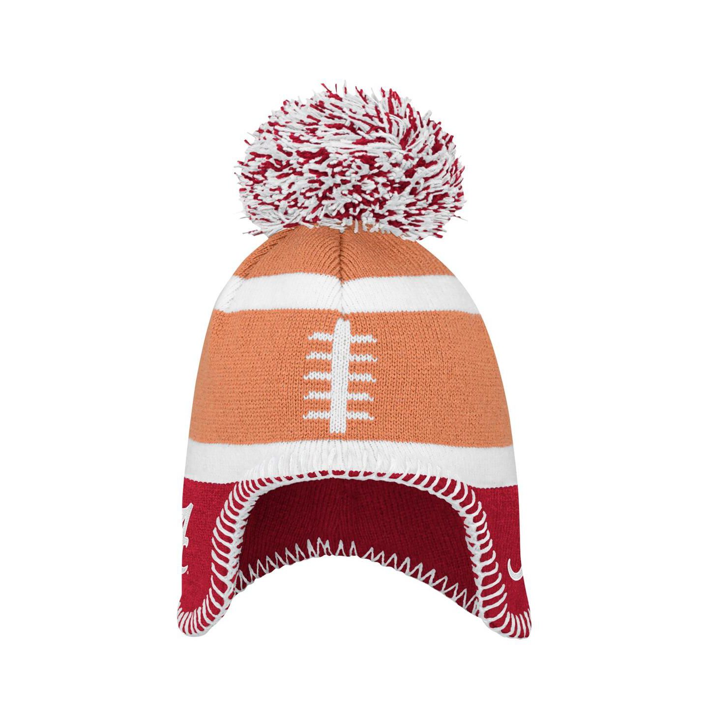 Шапка Fanatics Brown Alabama Crimson Tide Football Head with Pom Knit Hat для малышей — фото 2