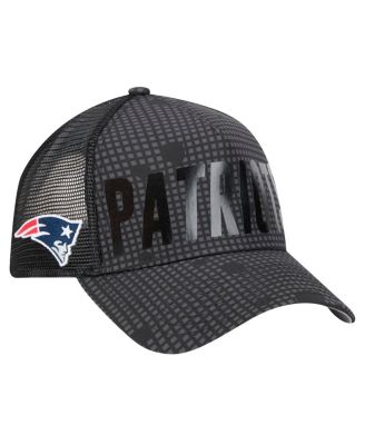 New Era - Men's Black New England Patriots Midnight Ink Tonal Text A-Frame Trucker 9FORTY Adjustable Hat