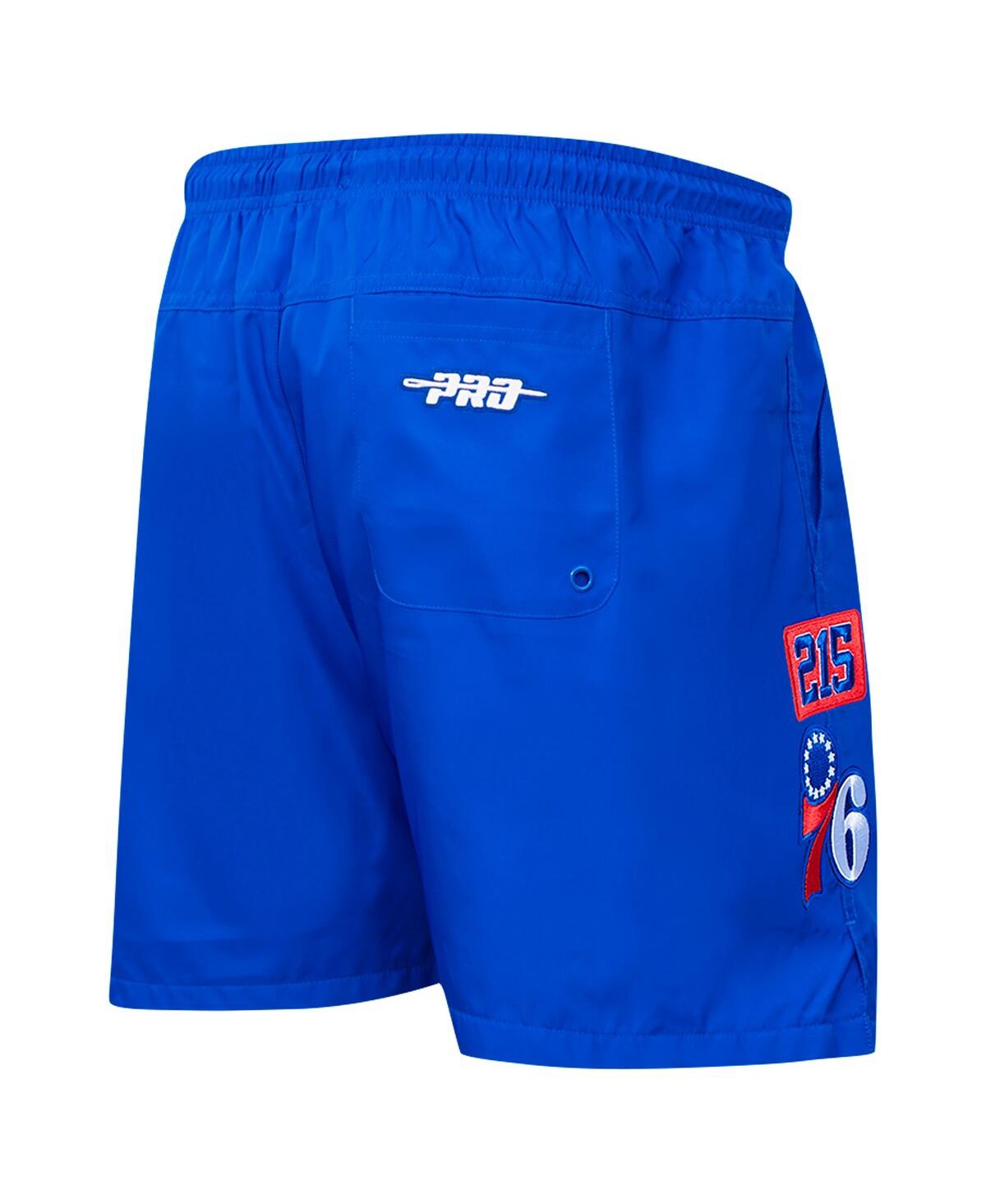 Pro Standard Royal Philadelphia 76ers Area Code Shorts In Blue