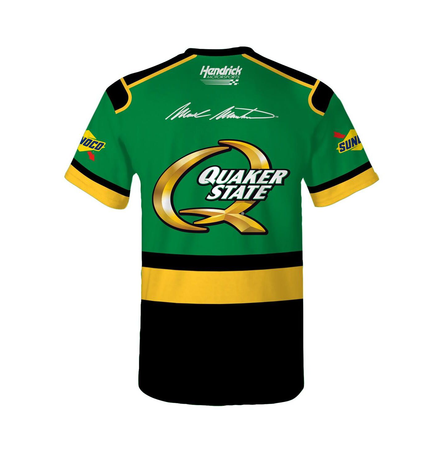 Мужская футболка Hendrick Motorsports Team Collection Green Mark Martin Quaker State Legend Uniform — фото 2