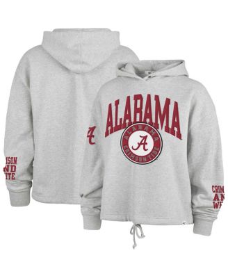 '47 Brand - Women's Heather Gray Alabama Crimson Tide High Hopes Long Sleeve Cropped Hoodie
