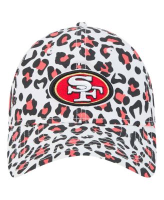 Big Girls White San Francisco 49ers Active Leopard 9TWENTY Adjustable Hat