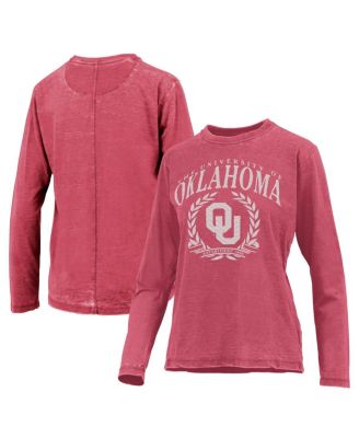 Pressbox - Women's Crimson Oklahoma Sooners Chandler Olive Leaf Arch Long Sleeve T-Shirt