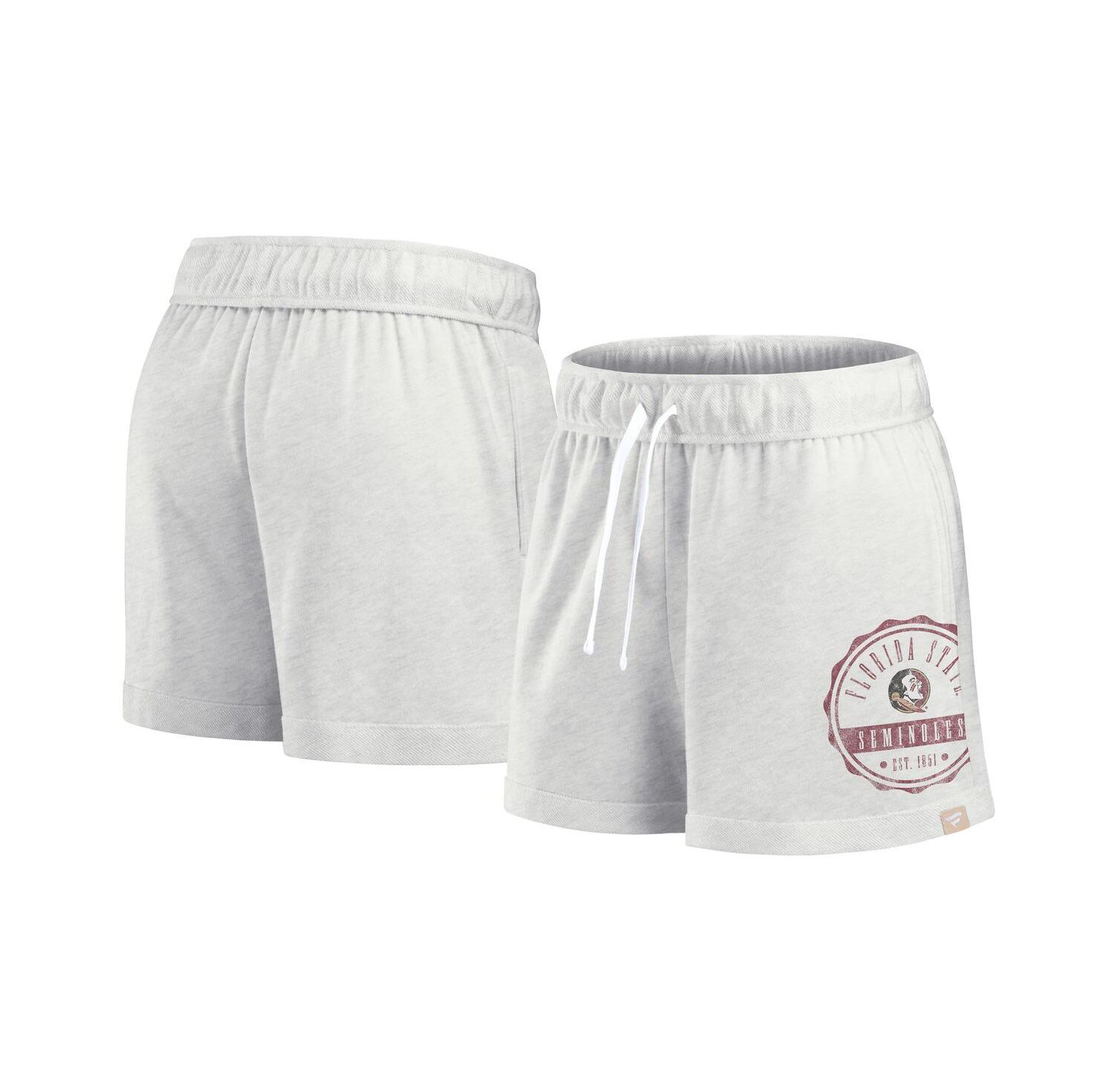 Women's Oatmeal Florida State Seminoles Win Badge Shorts