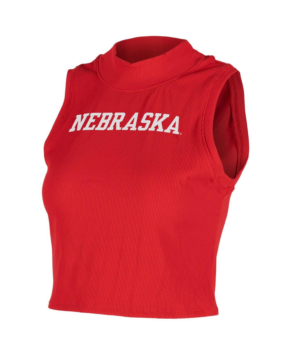Women's Scarlet Nebraska Huskers Cropped Tank Top - Scarlet