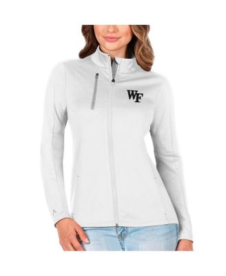 Antigua - Women's White/Silver Wake Forest Demon Deacons Generation Full-Zip Jacket