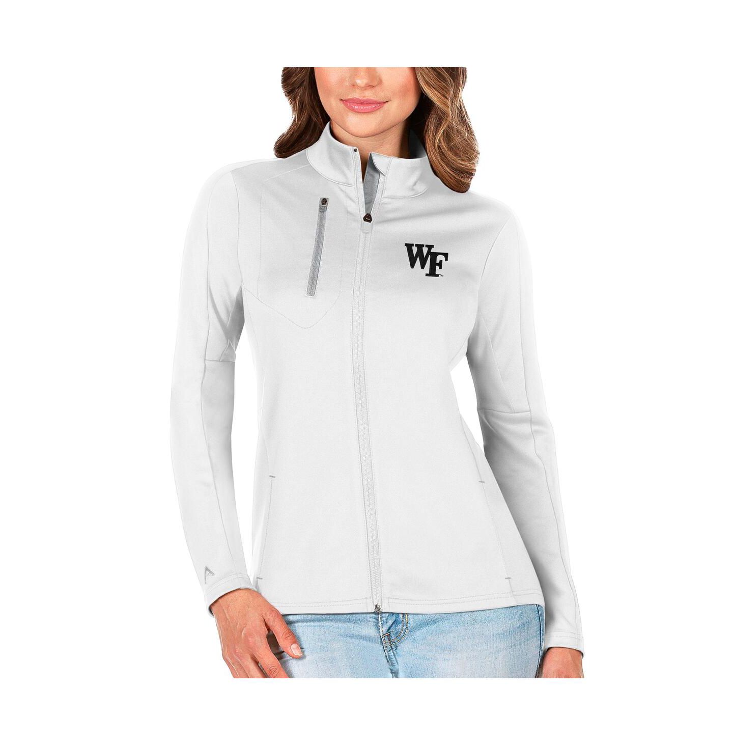 Женская куртка Antigua White/Silver Wake Forest Demon Deacons Generation Full-Zip — фото 1