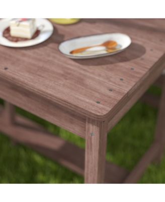 Kids Picnic Table, Wooden Table & Bench Set w Cushions, Umbrella,