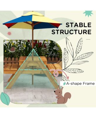 3 in 1 Kids and Water Activity Table W/ Foldable Umbrella