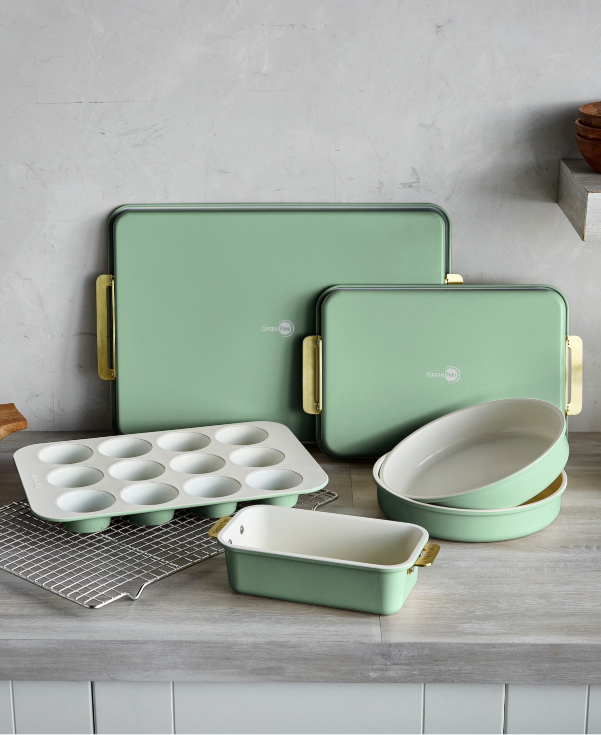 Greenpan Reserve Healthy Ceramic Nonstick 7-pc. Bakeware Set In Green