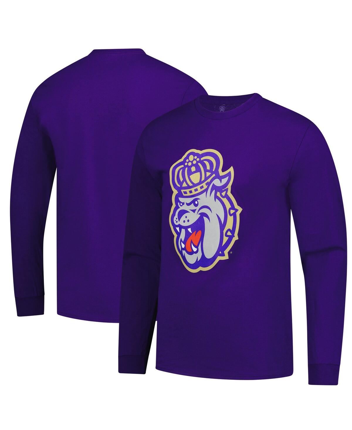 Fanatics Unlabeled Men's Purple James Madison Dukes Logo Long Sleeve T-shirt In Purple